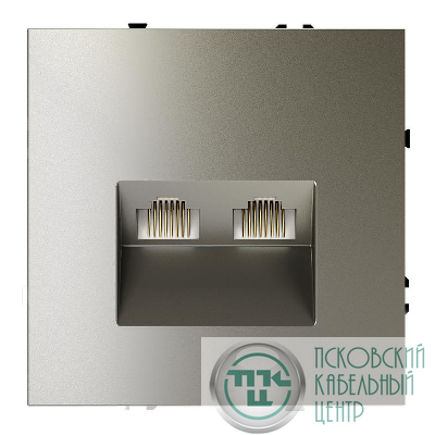 Розетка компьютерная 2-м СП S70 RJ45 + RJ45 кат.6 механизм шелк Voltum VLS060204