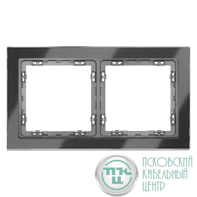Рамка 2-м S70 стеклян. графит Voltum VLS110207