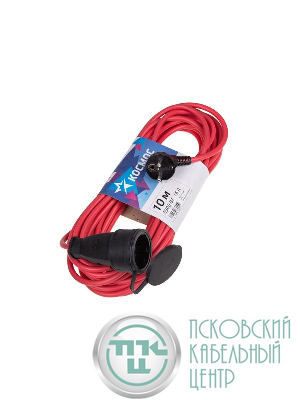 Удлинитель-шнур 1х10м 16А IP44 220В 3.5кВт ПВС 2х1.5 УХ16 Россия КОСМОС YSHKsm10m-1g(16A)S
