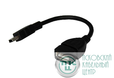 Кабель USB OTG mini USB на USB шнур 0.15м черн. Rexant 18-1181