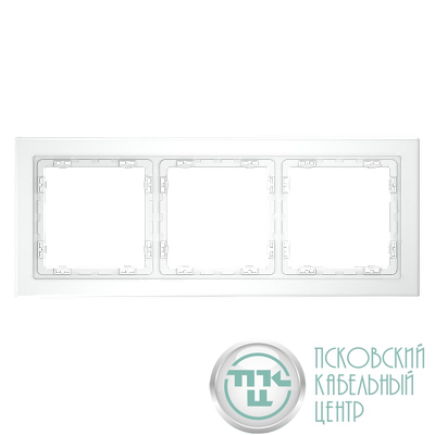 Рамка 3-м S70 стеклян. бел. матов. Voltum VLS110302