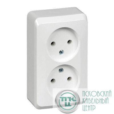 Розетка 2-м ОП Этюд 16А IP20 250В без заземл. без защ. шторок бел. SE PA16-005B