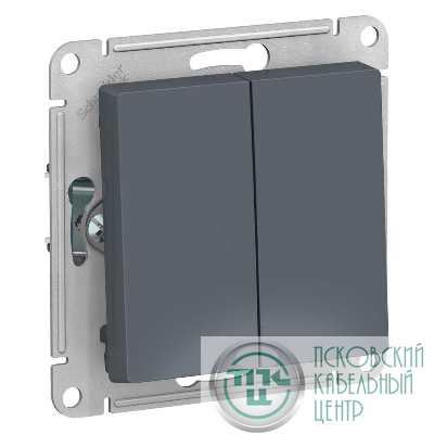 Переключатель проходной 2-кл. СП AtlasDesign 10А IP20 (сх. 6/2) 10AX механизм грифель SE ATN000765