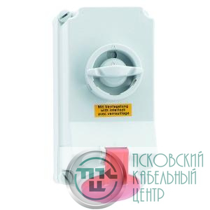 Розетка настенная 16А 5п 3P+N+PE 6ч 400В IP44 с блокировкой Bals 16039