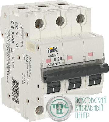 Выключатель автоматический модульный 3п B 20А M06N ARMAT IEK AR-M06N-3-B020