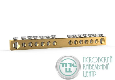 Шина PEN "земля-ноль" 6х9мм 14 отвер. латунь TOKOV ELECTRIC TKE-BCB-69-14-N/PEN