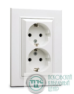 Розетка 2-я с/з СП Karea 16А IP20 бел. Makel 56001082