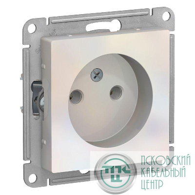 Розетка 1-м СП AtlasDesign 16А IP20 без заземл. без защ. шторок механизм жемчуж. SE ATN000441