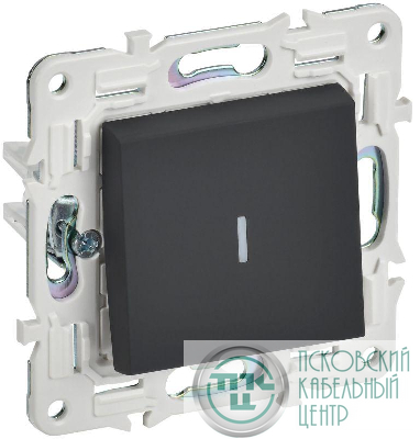 Выключатель 1-кл. SKANDY 10А SK-V07G с индикацией графит IEK SK-V10-1-10-K53