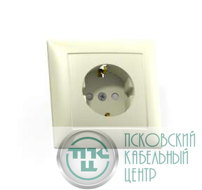 Розетка 1-м СП Селена РС16-400 16А IP20 с заземл. защ. шторки сл. кость Кунцево 8151