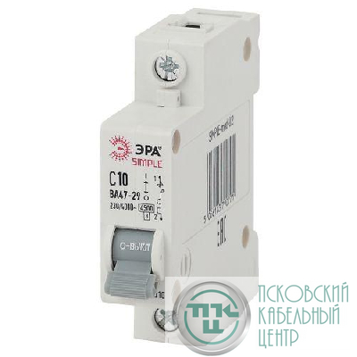 Выключатель автоматический модульный 1п C 10А 4.5кА ВА 47-29 SIMPLE-mod-02 ЭРА Б0039219