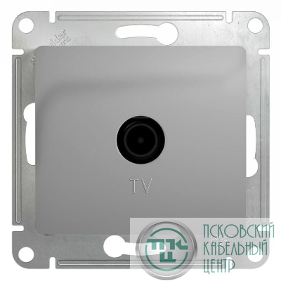 Розетка телевизионная проходная TV 1-м СП Glossa 4дБ механизм алюм. SE GSL000392