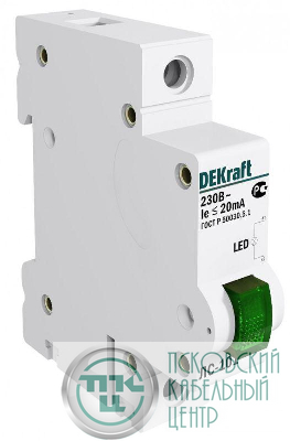 Лампа сигнальная ЛС-101 на DIN-рейку 1p зел. LED DEKraft 18004DEK