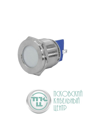 Лампа индикаторная GQ22T-D/L/W/220V/S светодиодная матрица d22мм 220В AC/DC IP67 метал. бел. Электротехник ET020082