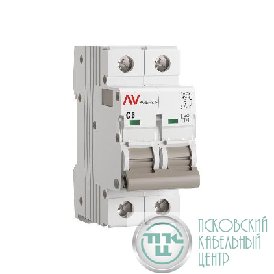 Выключатель автоматический модульный 2п C 6А 6кА AV-6 AVERES EKF mcb6-2-06C-av