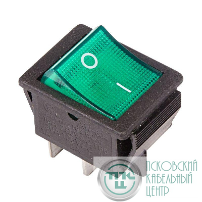 Выключатель клавишный 250В 16А (4с) ON-OFF с подсветкой зел. (RWB-502; SC-767; IRS-201-1) Rexant 36-2332