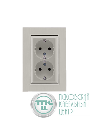 Розетка 2-я Karea LINE STAR с заземл. жемчуж. Makel 86100082