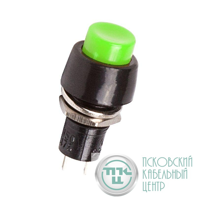 Выключатель-кнопка 250В 2А (2с) вкл.-выкл. микро (PBS-20А) зел. REXANT 36-3073