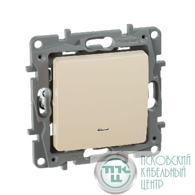 Выключатель 1-кл. СП Etika 10А IP20 250В 10AX с подсветкой/индикацией безвинтов. зажимы механизм сл. кость IEK 672303