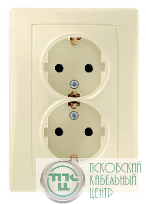 Розетка 2-м СП Sedna без защ. шторок с заземл. беж. SchE SDN3000647