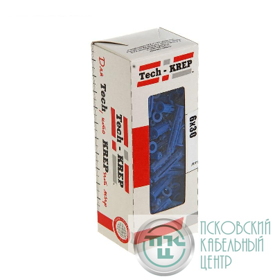 Дюбель четырехраспорный (универс.) Чапай 6х30 шипы + усы полипропилен 100шт Tech-KREP 111469