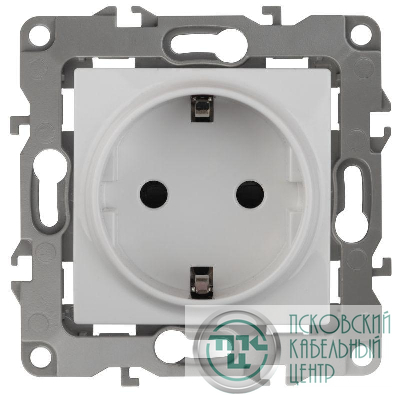 Розетка 1-м СП Эра12 12-2101-01 16А IP20 16AX 250В 2P+E Schuko механизм бел. Эра Б0014675