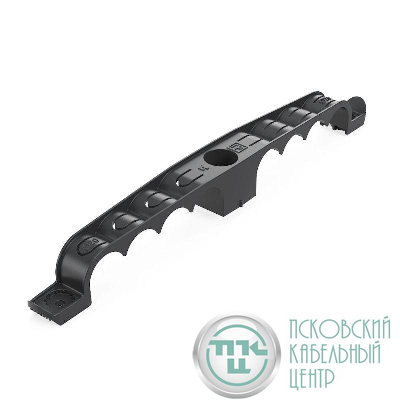 Держатель труб d20мм для прямого монтажа двусторон. на 8 мест черн. (уп.20шт) Промрукав PR13.03295