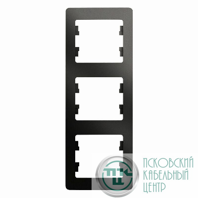 Рамка 3-м Glossa вертикал. антрацит SE GSL000707