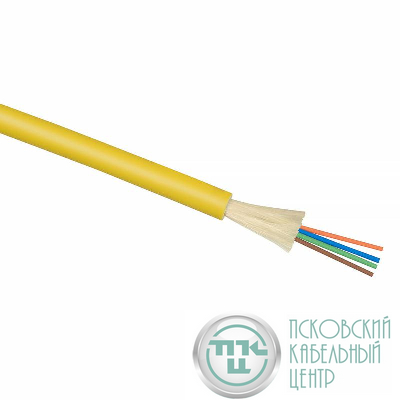 Кабель волоконно-оптический 9/125 одномод. 4 волокна плотное буферное покрытие (tight buffer) для внутр.прокладки (-25 до +50град.C) LSZH желт. (F90040412Y) Cabeus 7711c