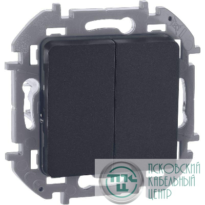 Выключатель 2-кл. Inspiria 10А IP20 250В 10AX механизм антрацит IEK 673623