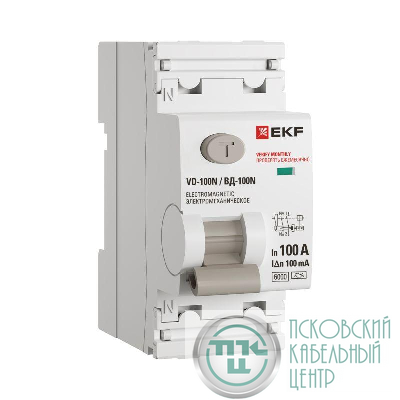Выключатель дифференциального тока 2п 100А 100мА тип A 6кА ВД-100N электромех. PROxima EKF E1026MA100100