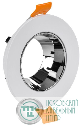 Светильник 4106 встраиваемый поворотный GU10 бел./хром пласт. IEK LT-UVB0-4106-GU10-1-K23