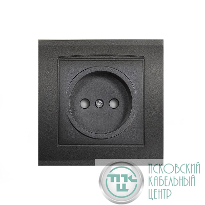 Розетка 1-м СП Бриллиант 16А IP20 без заземл. защ. шторки в сборе графит Universal 7947595-Gr
