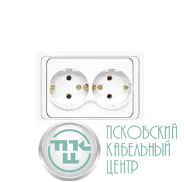 Розетка 2-м СП Валери 16А IP20 с заземл. бел. UNIVersal В0128