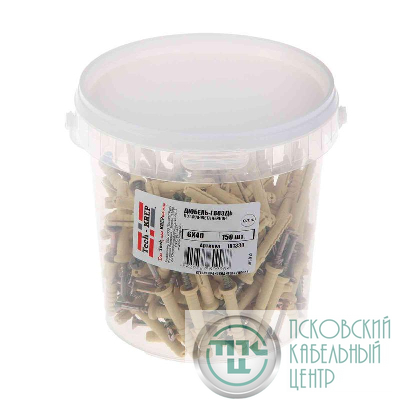 Дюбель-гвоздь 6х40 пот. манжета (нейлон) (уп.150шт) Tech-KREP 101330