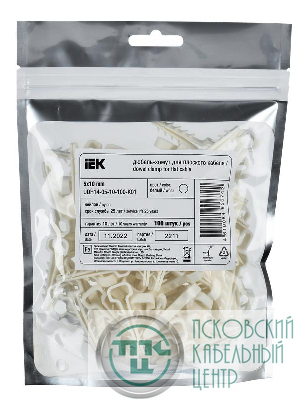 Дюбель-хомут 5х10мм для плоского кабеля нейлон бел. (уп.100шт) IEK UDH14-05-10-100-K01