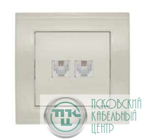 Розетка телефонная 2-м СП Бриллиант сл. кость UNIVersal 7948776