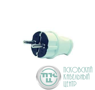 Вилка электрич. с заземл. 16А 220В бел. Makel 10002