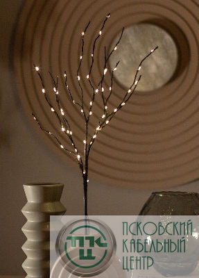 Ветвь иммитация 60см черн. 54LED 2хAA (не в компл.) КОСМОС KOC_INT-B122