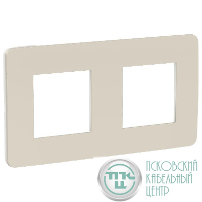 Рамка 2-м UNICA STUDIO шампань/бел. SchE NU280424
