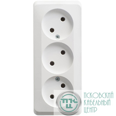 Розетка 3-м ОП Этюд 16А IP20 250В без заземл. без защ. шторок бел. SE PA16-009B