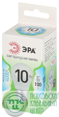 Лампа светодиодная GREEN LINE P45-10W-840-E27 GL 10Вт шар 4000К яркий свет бел. E27 Эра Б0067040