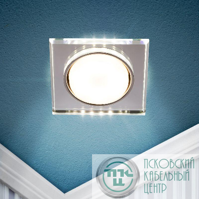 Светильник DK LD50 MR GX53 со светодиодной подсветкой встраиваемый зеркальный Эра Б0057472