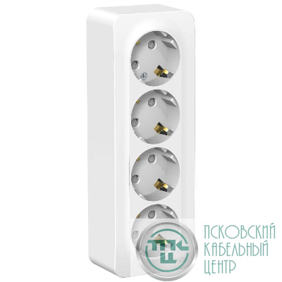 Розетка 4-м ОП Blanca 16А IP20 250В с заземл. защ. шторки с изолир. пластиной бел. SE BLNRA011411
