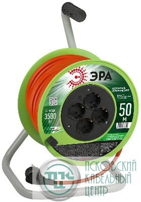 Удлинитель на катушке 4х50м с заземл. RP-4e-3x1.5-50m ПВС 3х1.5 Эра Б0056104