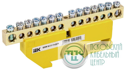 Шина PE "земля" на DIN-изол. ШНИ-8х12-14-Д-Ж IEK YNN10-812-14D-K05