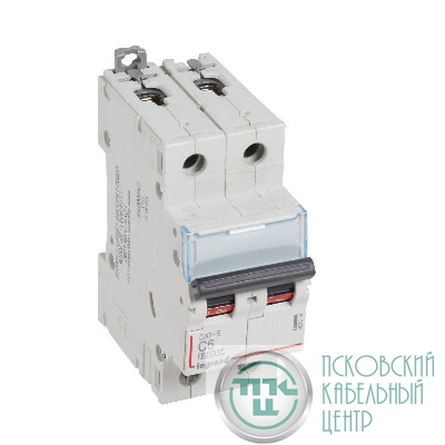 Выключатель автоматический модульный 2п C 6А 6кА DX3-E 6000 2мод. 230/400В Leg 407274