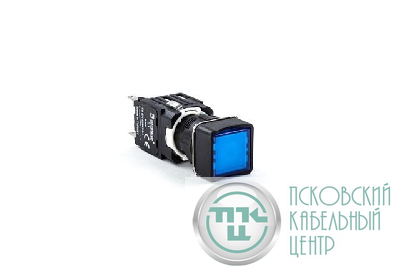 Кнопка нажимная возвратная квадратная (1НО) син. EMAS D100KDM