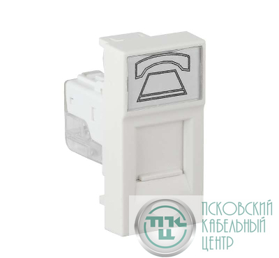 Розетка телефонная 1-м RJ11 1А IP20 45х22.5 модульная бел. Ruvinil АДЛ 13-903