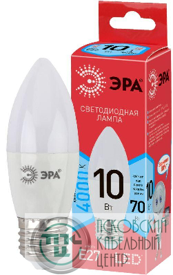 Лампа светодиодная RED LINE LED B35-10W-840-E27 R 10Вт B35 свеча 4000К нейтр. бел. E27 Эра Б0050696